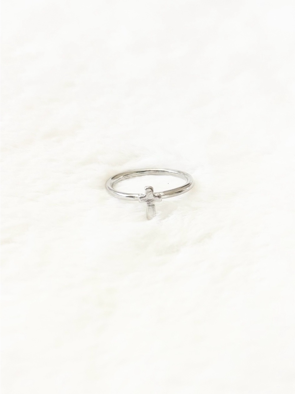 5/$15 🩷 MUST BUNDLE Silver Cross Stackable Ring - Silver